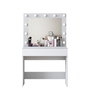 Hanah Home BJ120 - 2916 Mesa de Maquillaje Blanca con Espejo e Iluminación